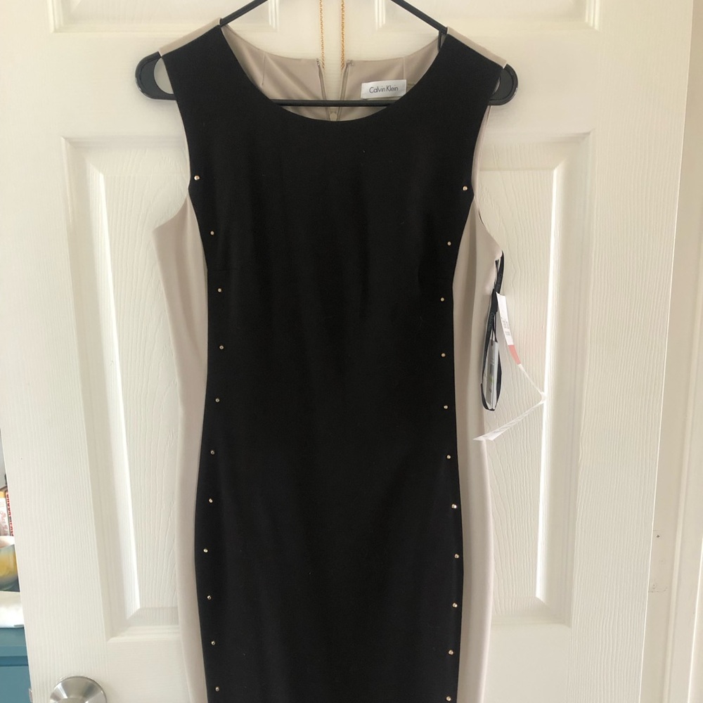 Calvin-Klein Studded Mini Dress - size 4.